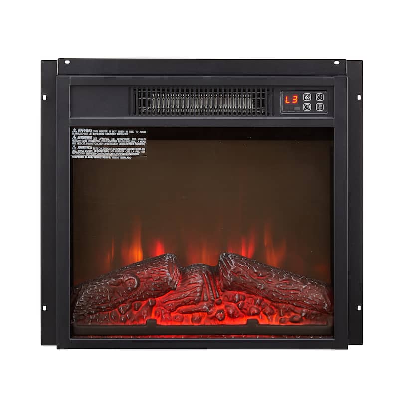 Electric Fireplace Insert 18" 1400W 120V ,Equipped with remote control, ultra thin heater with log set & realistic flame