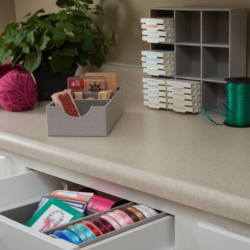 Household Essentials Accessory Organizer with Fabric Covering and Three Compartments - 12.0"L x 6.0"W x 3.0"H