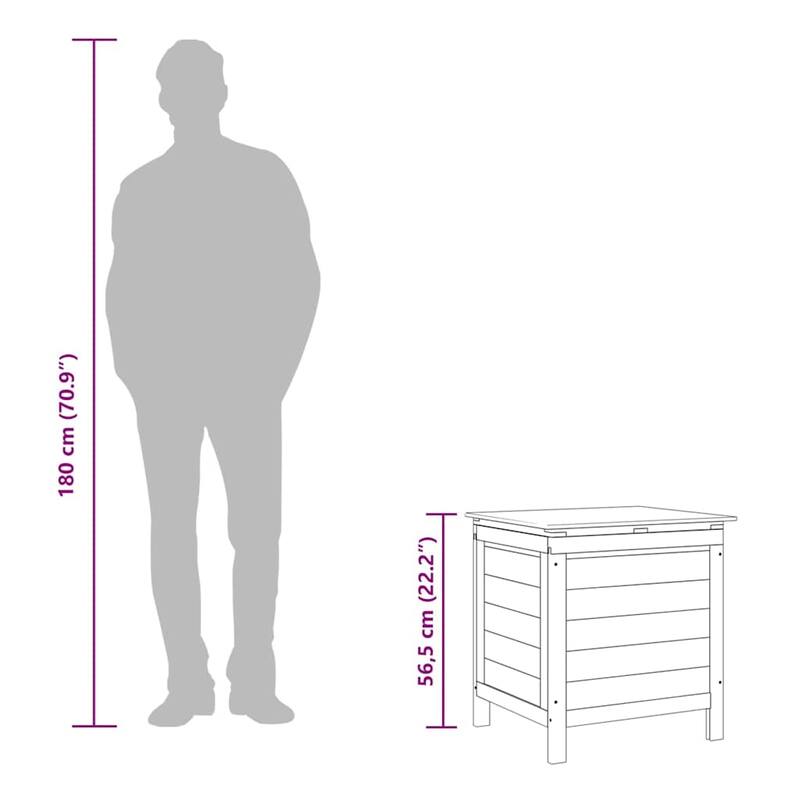 vidaXL Patio Storage Box with Lid for Outdoor Garden Furniture Solid Wood Fir