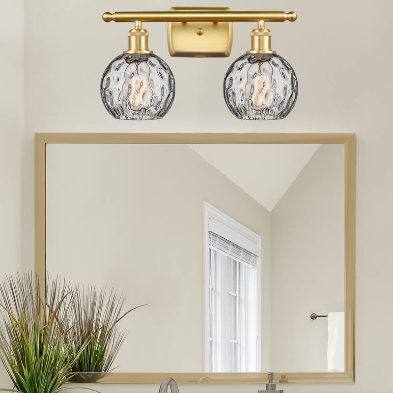Innovations Lighting Athens Water Glass 2 Light 16" Bath Vanity Light