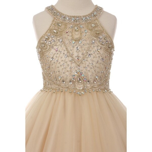 champagne little girl dresses