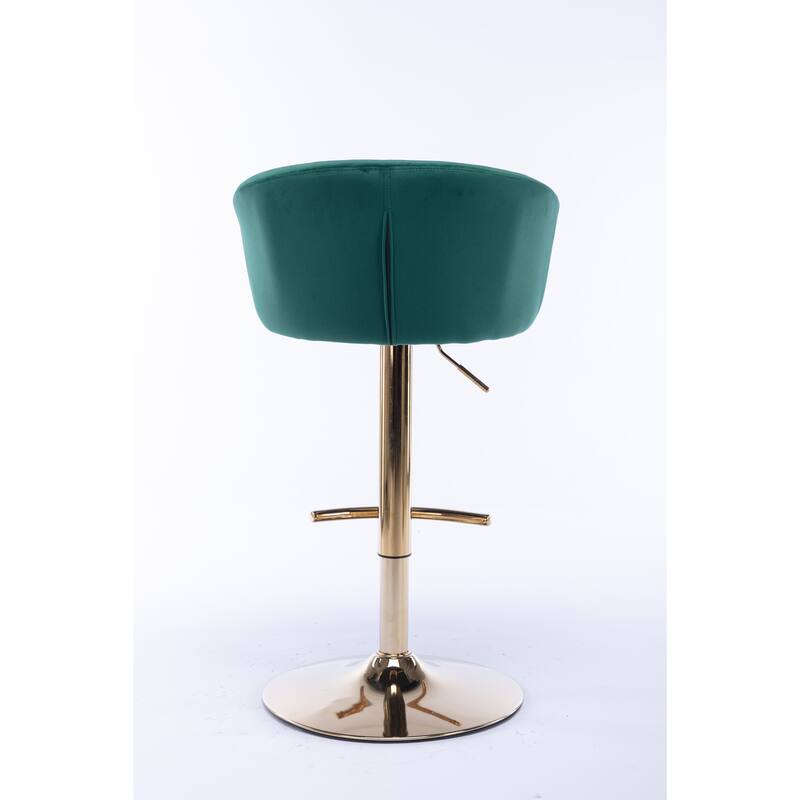 Velvet Swivel Bar Stools Set of 2, Counter Height Dining Chair with Padded Seat, Kitchen Island Stools with Footrest