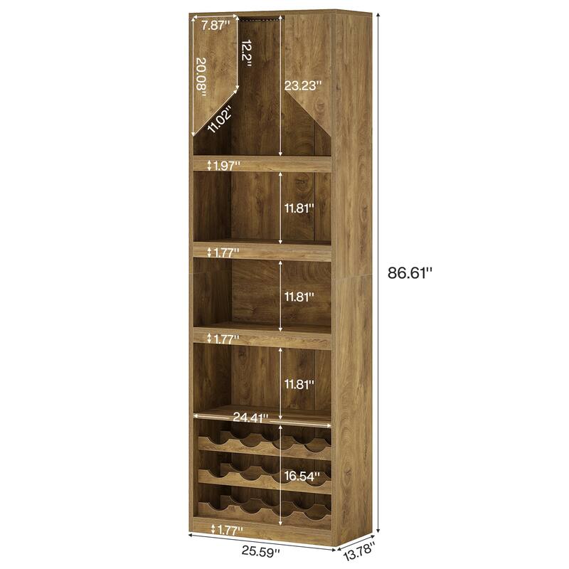 86.6" Tall Wine Bar Cabinet