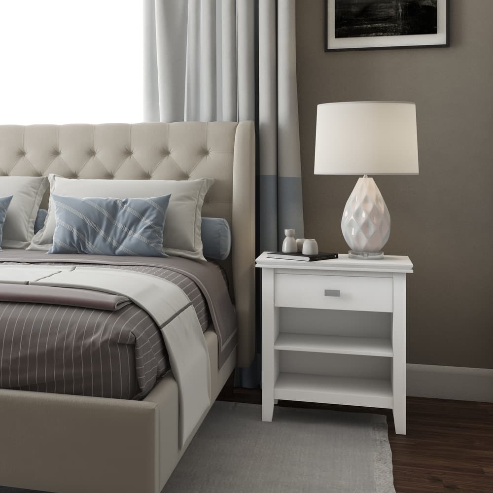 WYNDENHALL Stratford SOLID WOOD 24 inch Wide Bedside Nightstand Table