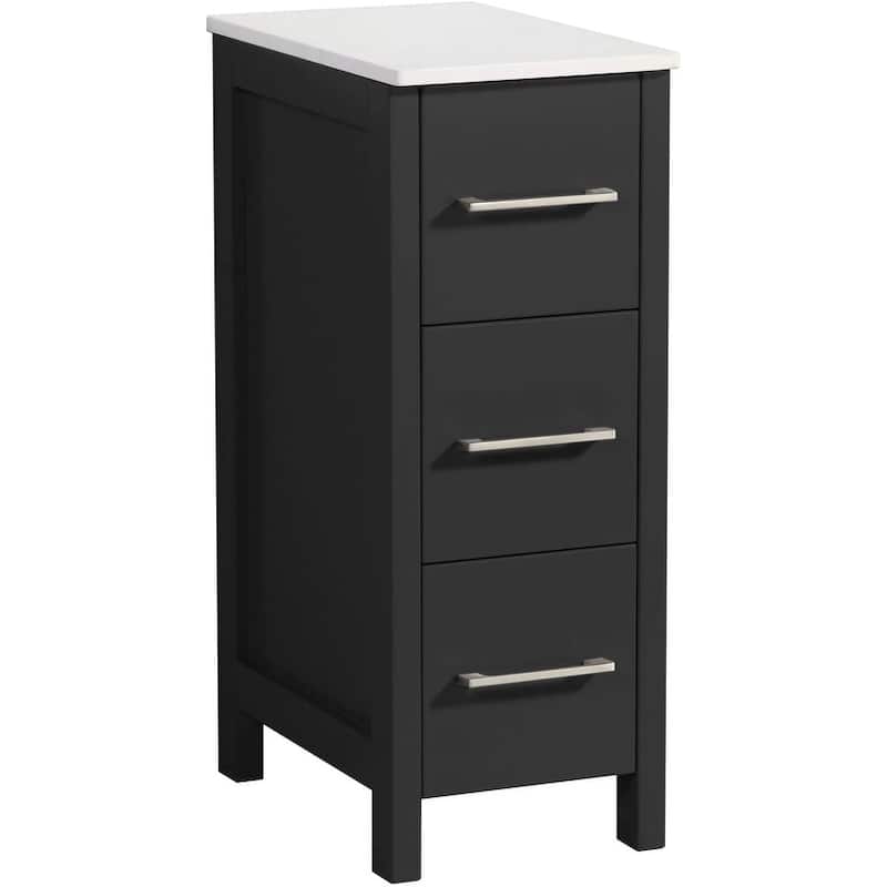 Vanity Art 12-Inch Bathroom Vanity Cabinet 3 Drawer Side Storage Organizer Freestanding Single Vanity Bedroom/Bathroom/Entryway