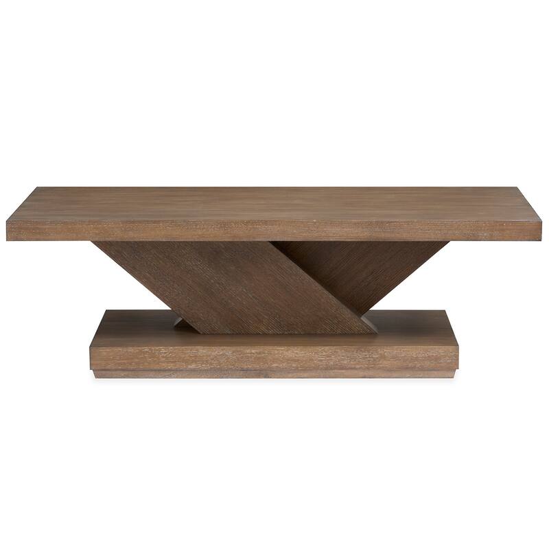 Magnussen Home Lansbury Antique Wheat Rectangular Cocktail Table with Casters - 54''W x 28''D x 17''H