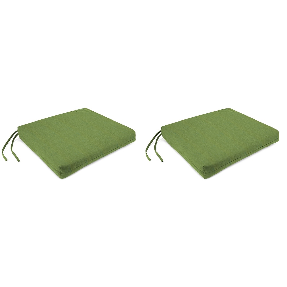 Sunbrella 19" x 17" Outdoor Seat Cushion with Ties - Set of 2 - 19" W x 17" L x 2" H