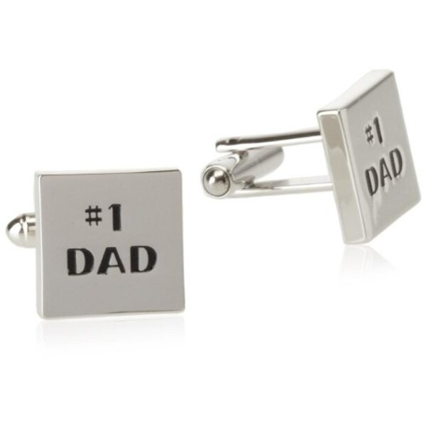 Geoffrey Beene Mens #1 DAD T-Shape Cufflinks Brass Embossed