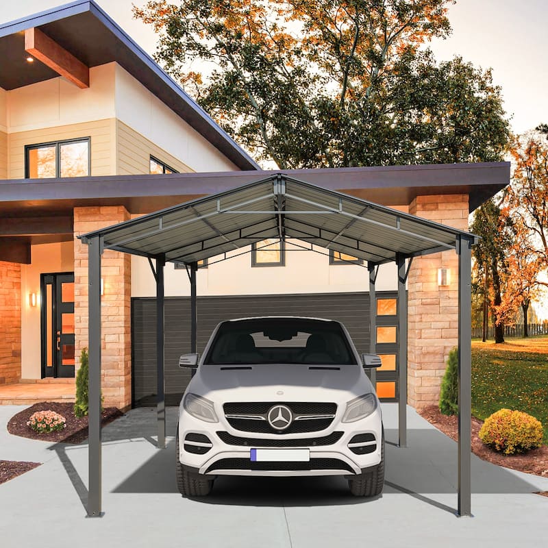 Heavy-Duty Metal Carport with Upgraded Galvanized Steel Roof – Ideal Shelter for Cars, Boats, and Tractors