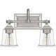 preview thumbnail 2 of 4, Nicholas 2-Light Bathroom Vanity Light in Brushed Nickel