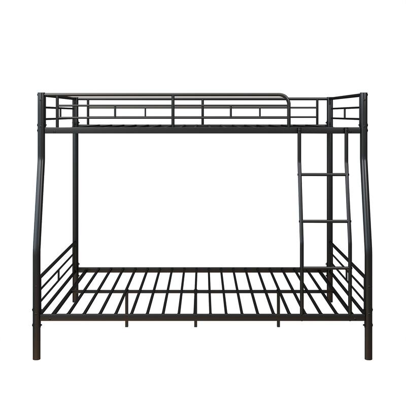 Sturdy Metal Full Over Queen Bunk Bed Frame, Noise-Free, No Box Spring Needed