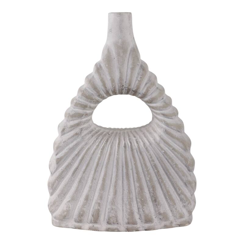 Pottery Vase Sculptural Open Center for Decorative Table Accent