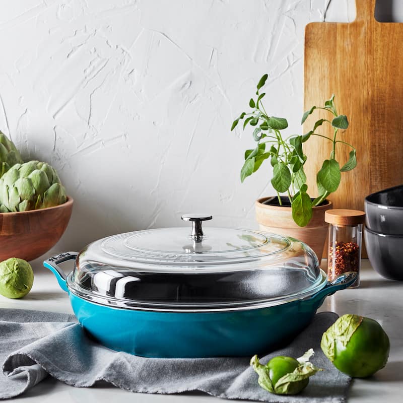 STAUB Cast Iron 3.5-qt Braiser with Glass Lid