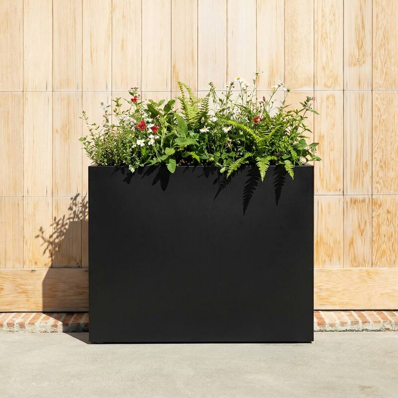 Metal Planters for Outdoor Plants Planter Box - Black-1PC - 36"x30"