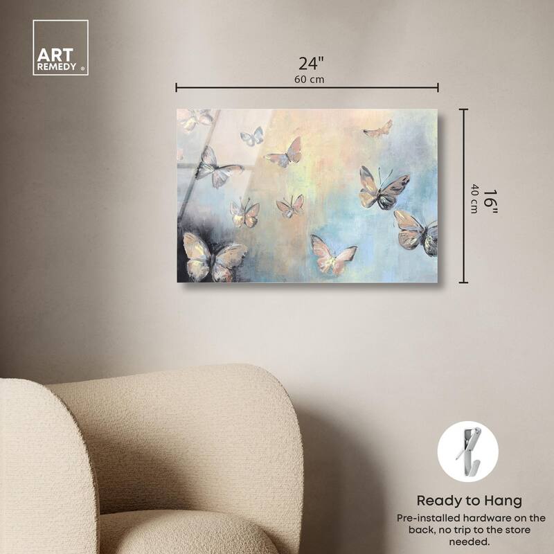 Textured Butterflies I Acrylic by Art Remedy, Ready to Hang