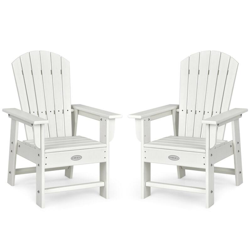 Gymax Set of 2 Kids Patio Adirondack Chair Armchair Weather Resistance - White