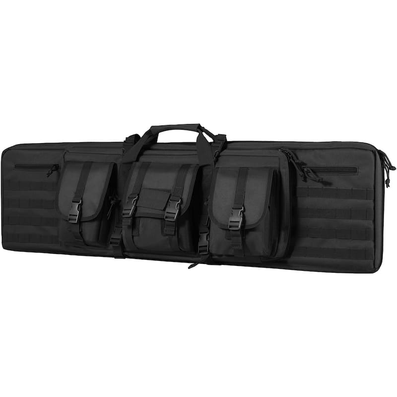 Rifle Bag, Tactical Double Long Gun Bag, Soft Rifle Case with Lockable Zipper, Portable Handle & Shoulder Strap - Black, 36 inch