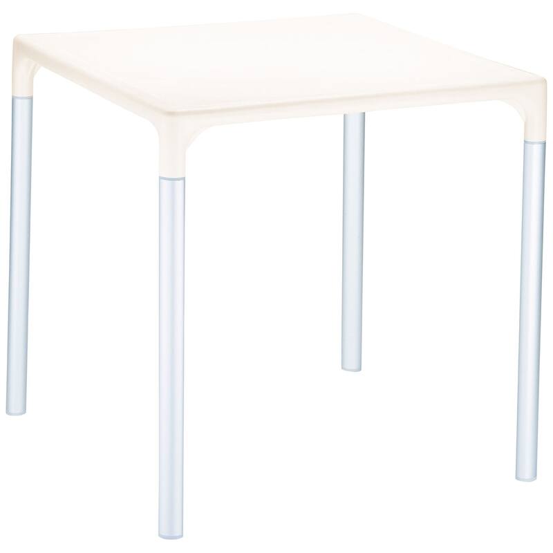 28" Beige Square Outdoor Patio Dining Table