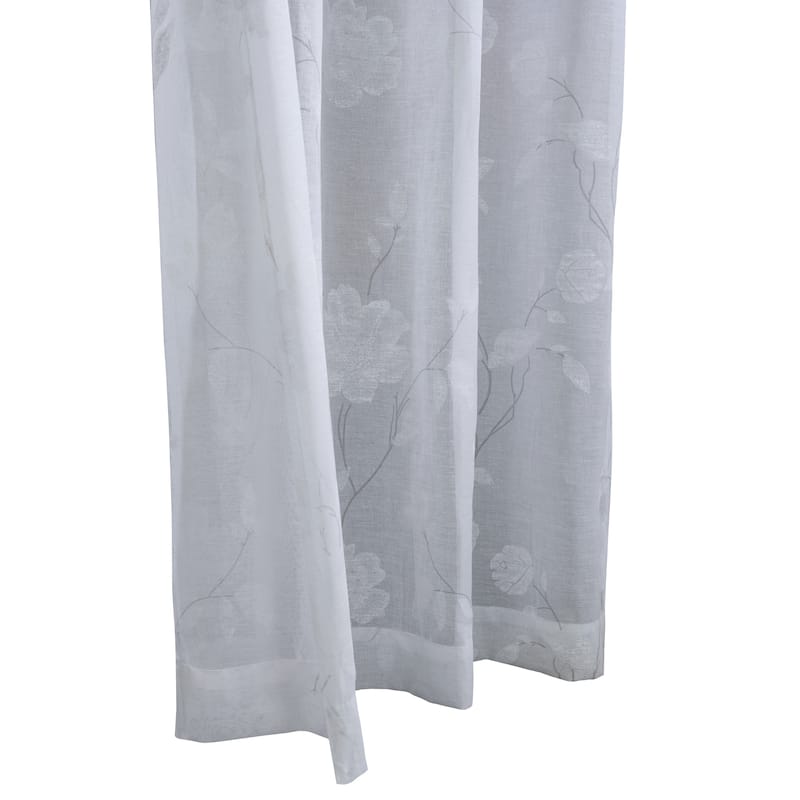 Giardino Faux Linen Printed Branches Grommet Curtain Panel by Habitat