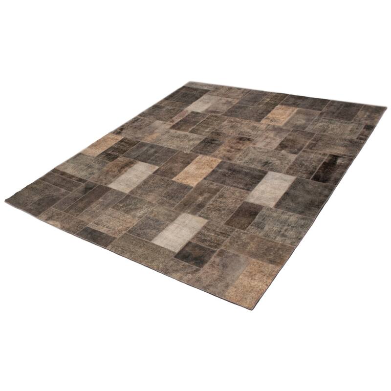 ECARPETGALLERY Hand-knotted Color Transition Patchwork Teal Wool Rug - 11'6 x 14'8