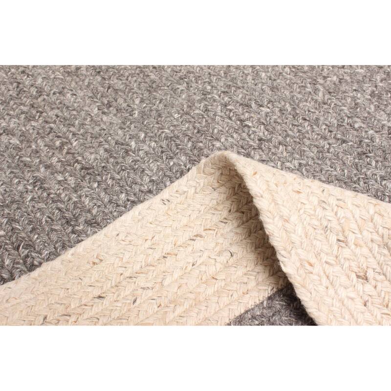 ECARPETGALLERY Braid weave Sienna Dark Grey Wool Rug - 5'3 x 7'3