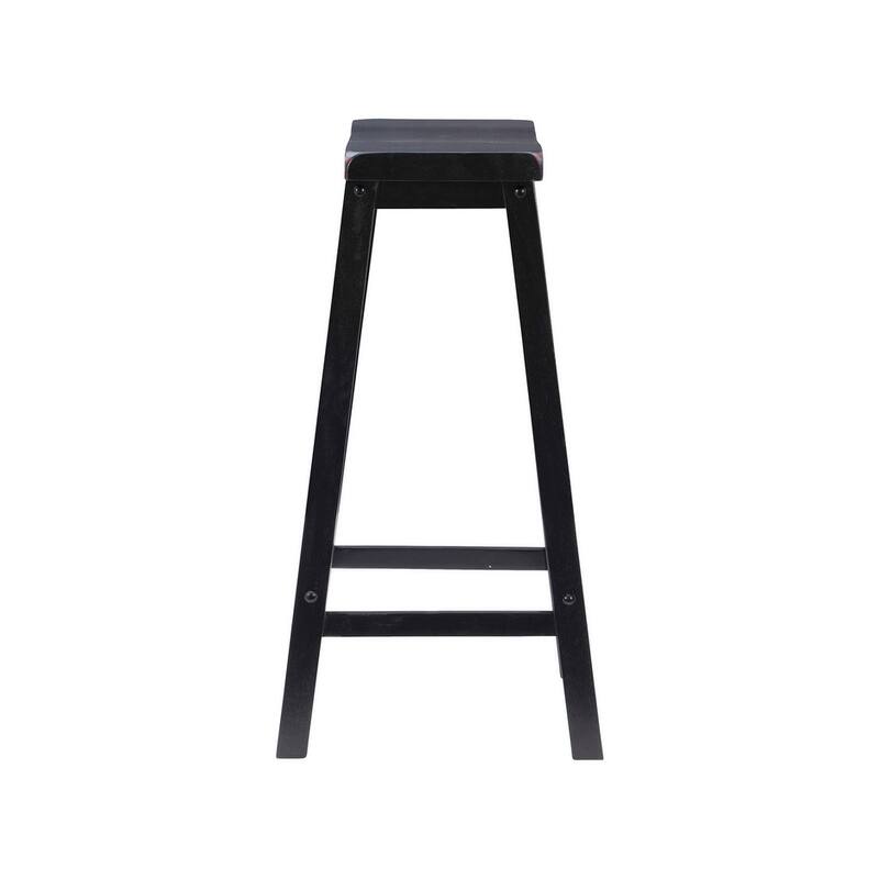 Linon Laurell Backless Rustic Farmhouse Saddle Bar Stool