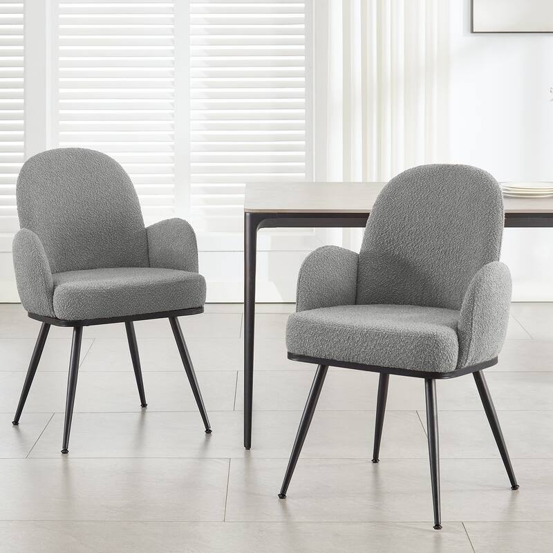 Fabric Upholstered Dining Chairs Set of 2/4 with Arms - 34.8"H x 23.2"W x 22.8"D