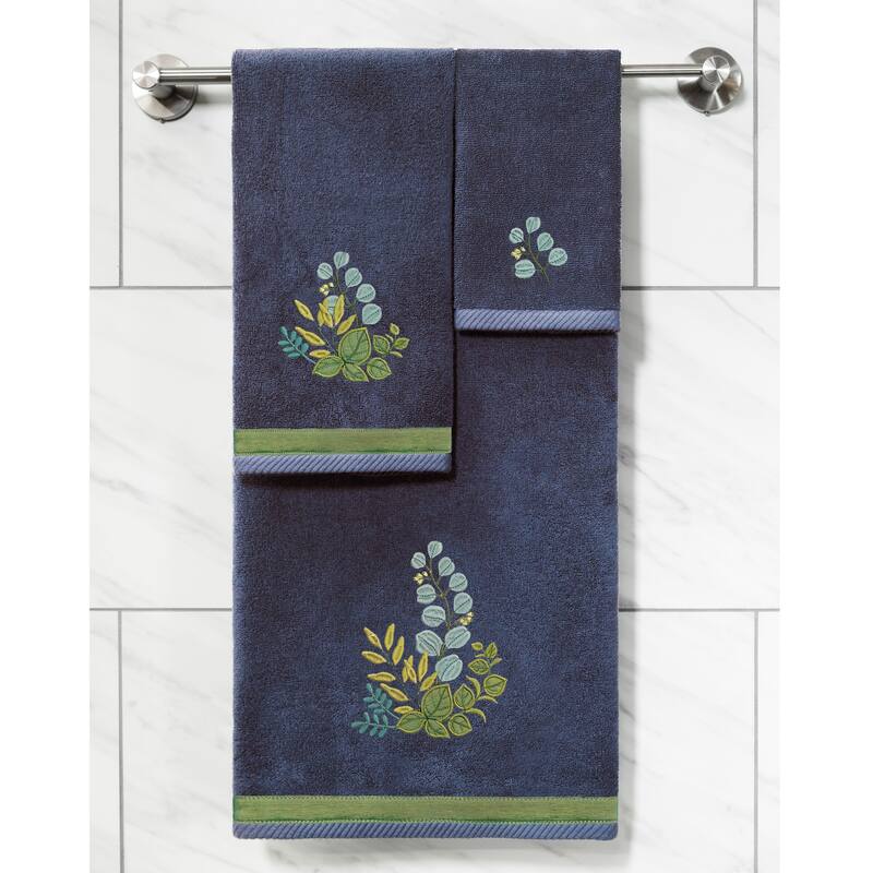 Authentic Hotel and Spa 100% Turkish Cotton Botanica 3PC Embellished Towel Set