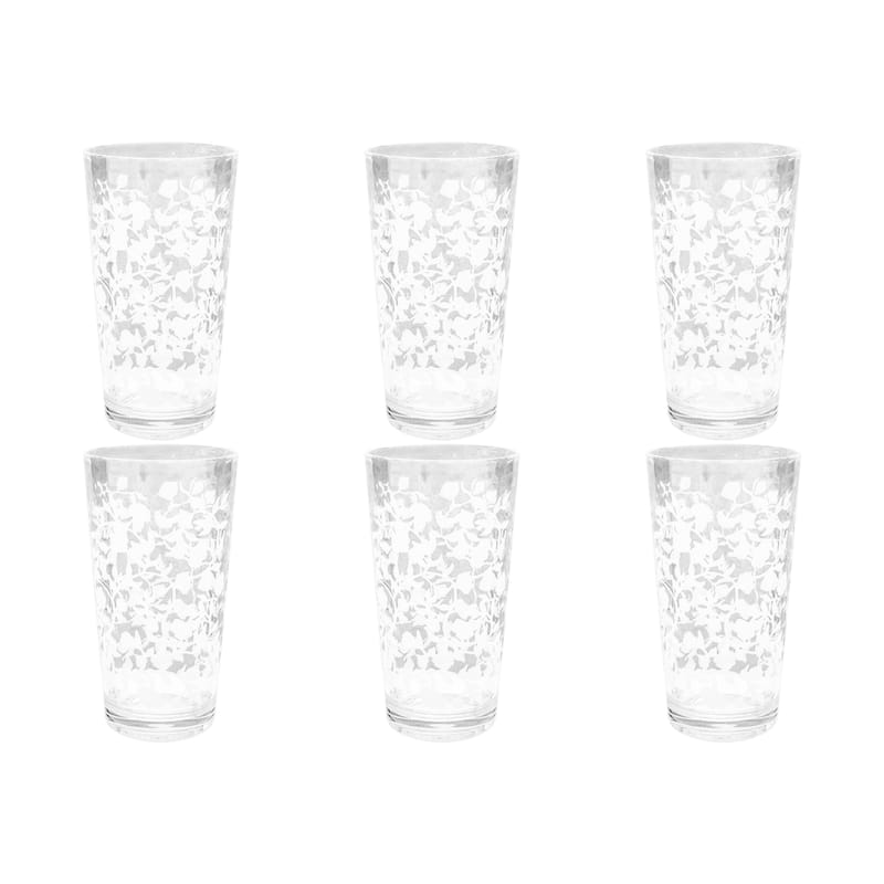 Abode Homewares Vines Acrylic Etch Drinking Glass - Clear - Set of 6 - 22.2 oz