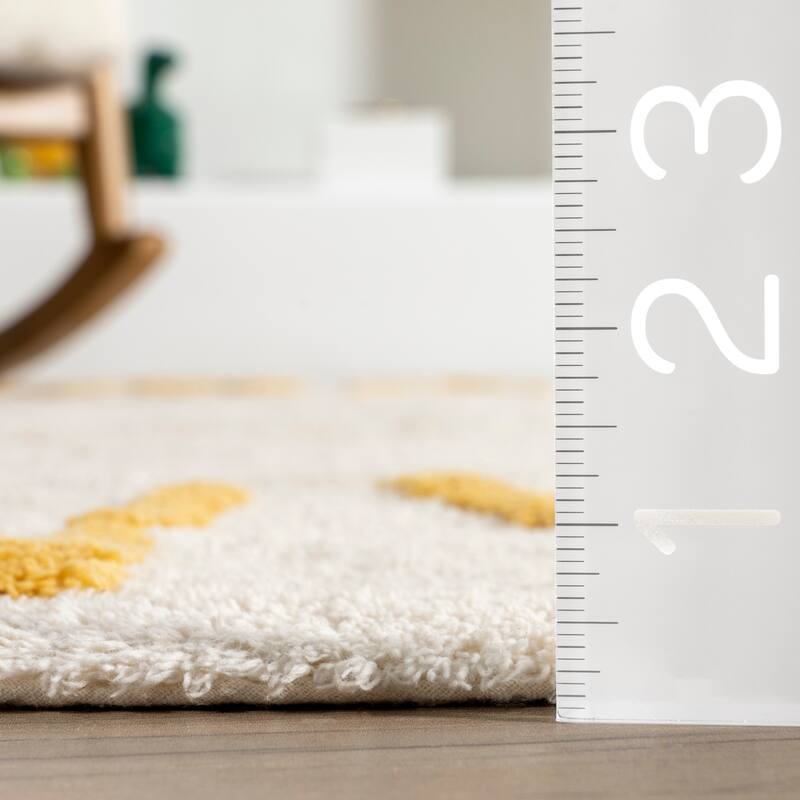 Nuloom Alphabet SpinClean Washable Round Rug
