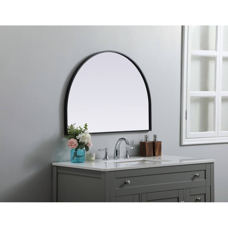 Indigo Home Metal Frame Arch Mirror 33x24 Inch