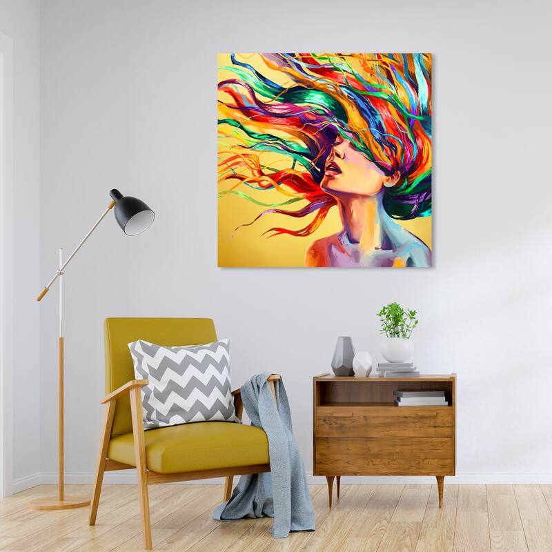 Wynwood Studio Canvas Fashion and Glam Burst of Saturation II Yellow and Modern & Contemporary Wall Art Canvas Print - 30 x 30