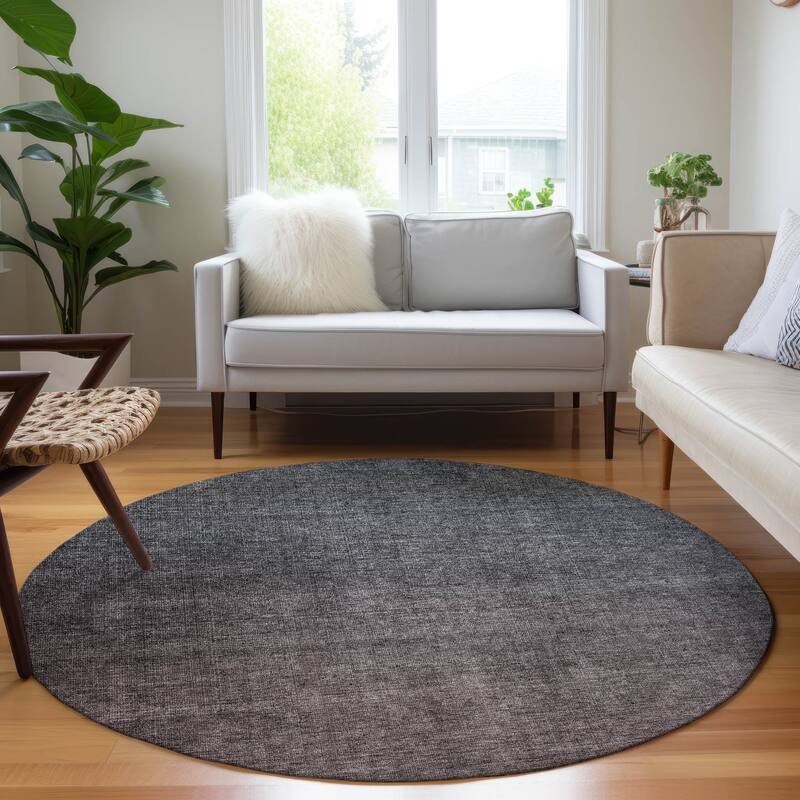 Machine Washable Indoor/ Outdoor Chantille Modern Ombre Rug - Gray - 8' x 8'