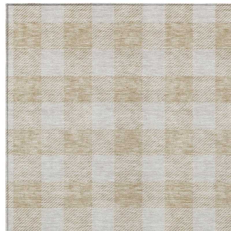 HomeRoots Plaid Transitional Rectangle Outdoor Rug