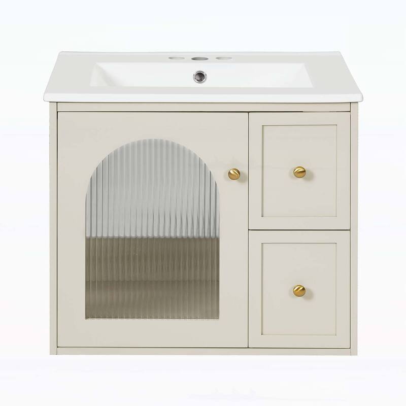 24" Bathroom Vanity Set Wall Mounted for Small Space