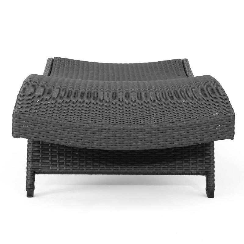 Salem Outdoor Wicker Lounge with Water Resistant Cushion (Set of 2) by Christopher Knight Home
