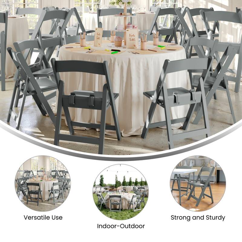 10Pk Kids Resin Folding Chair with Vinyl Padded Seat - 12.25"D x 13.25"W x 21"H