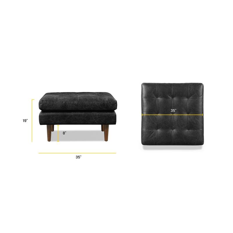 Poly & Bark Napa Ottoman - Full Grain Genuine Italian Leather