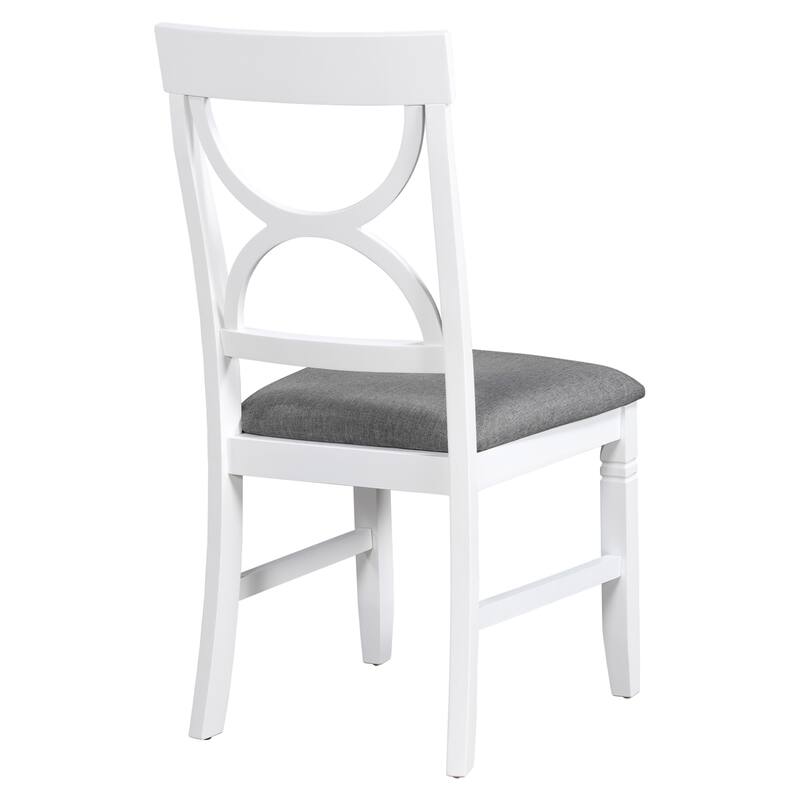 Kitchen Wood Dining Table Set with Upholstered Bench & 4 Dining Chairs