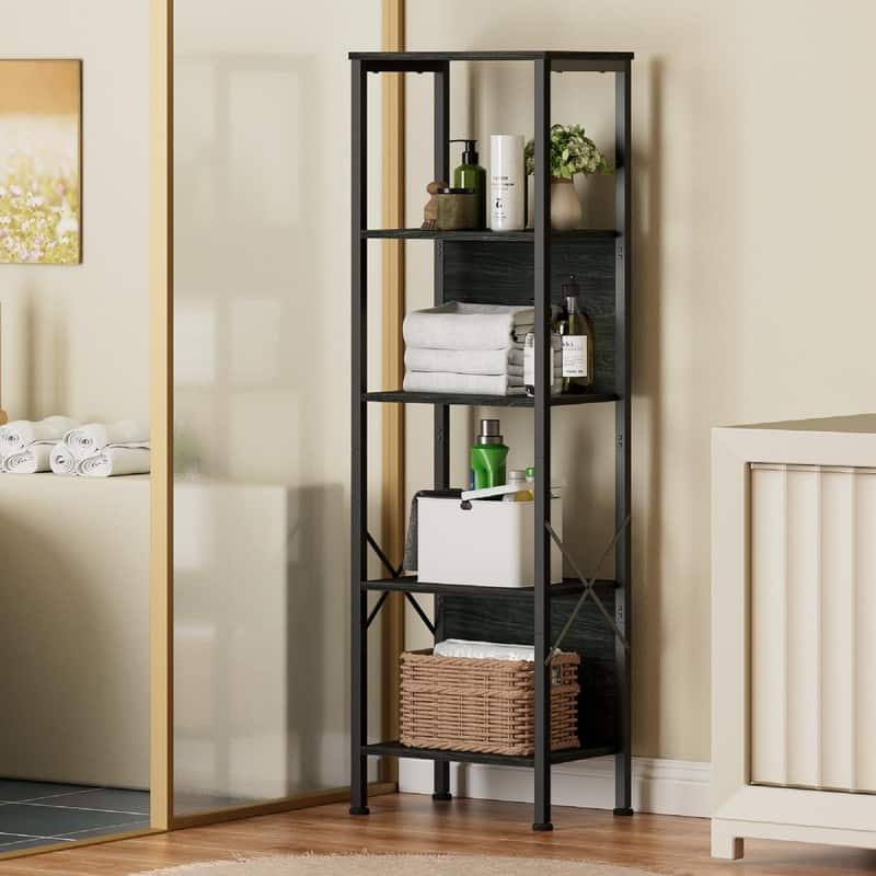 5 Tier Tall Bookshelf - 14.9"D x 10.6"W x 55.1"H