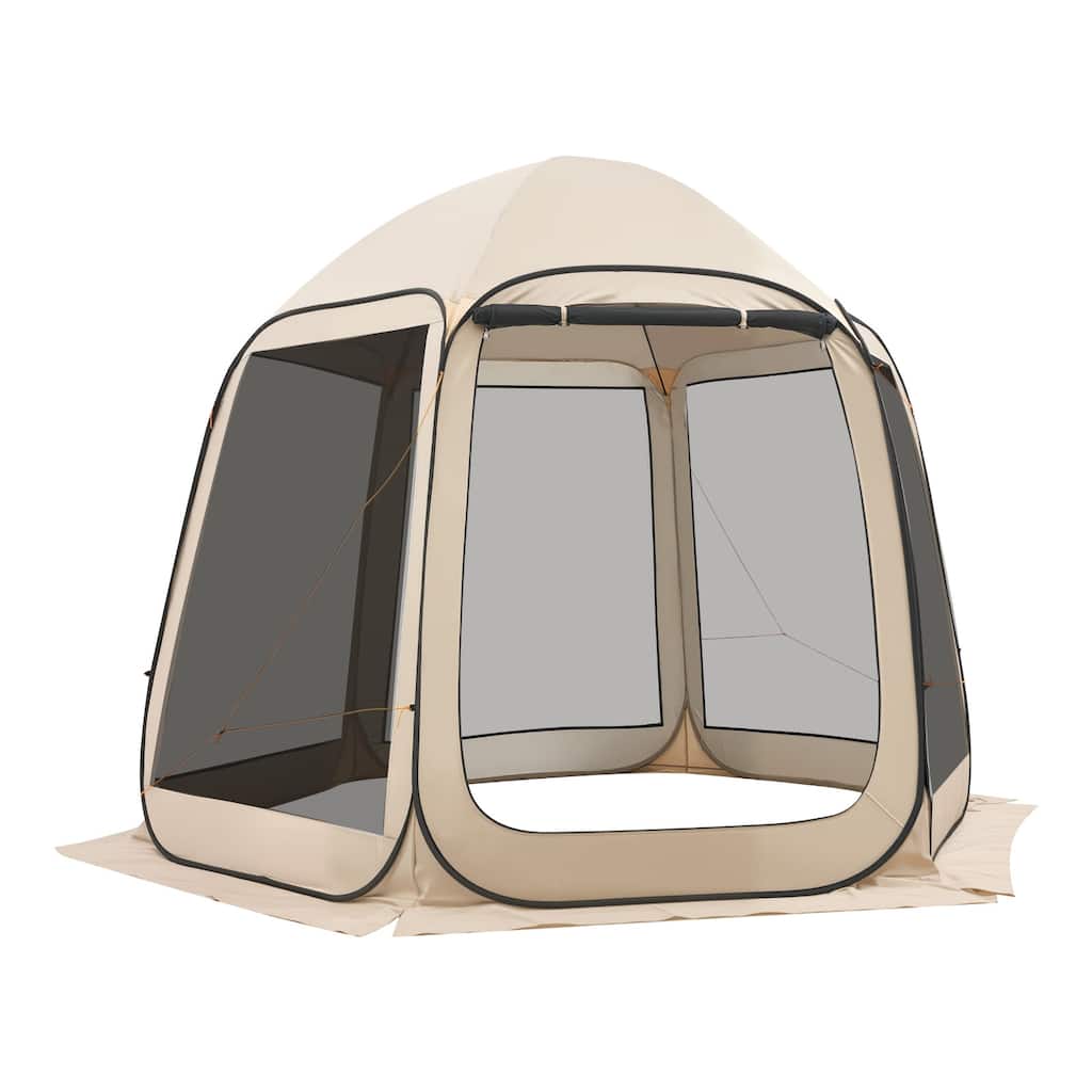 4-8 Person Pop Up Screen Tent Portable Screened in Canopy with Carry Bag - N/A