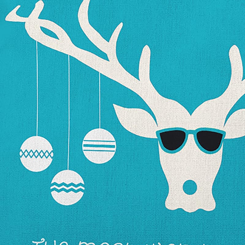 Cool Christmas Deer Indoor/Outdoor Throw Pillow
