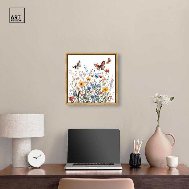Garden of Fluttering Canvas by Art Remedy