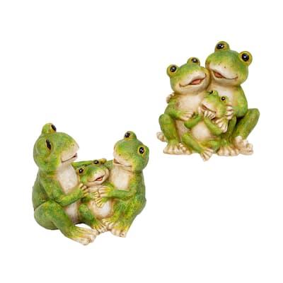 7 in. Resin Frog Family Figurines Set of 2