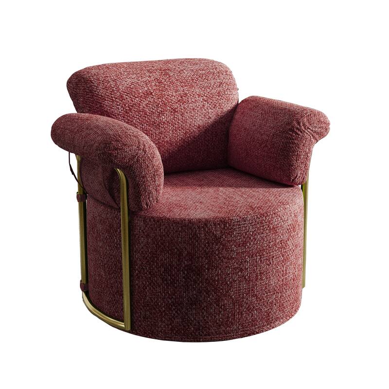 360 Degree Barrel Swivel Accent Sofa Chair for Living Room Office