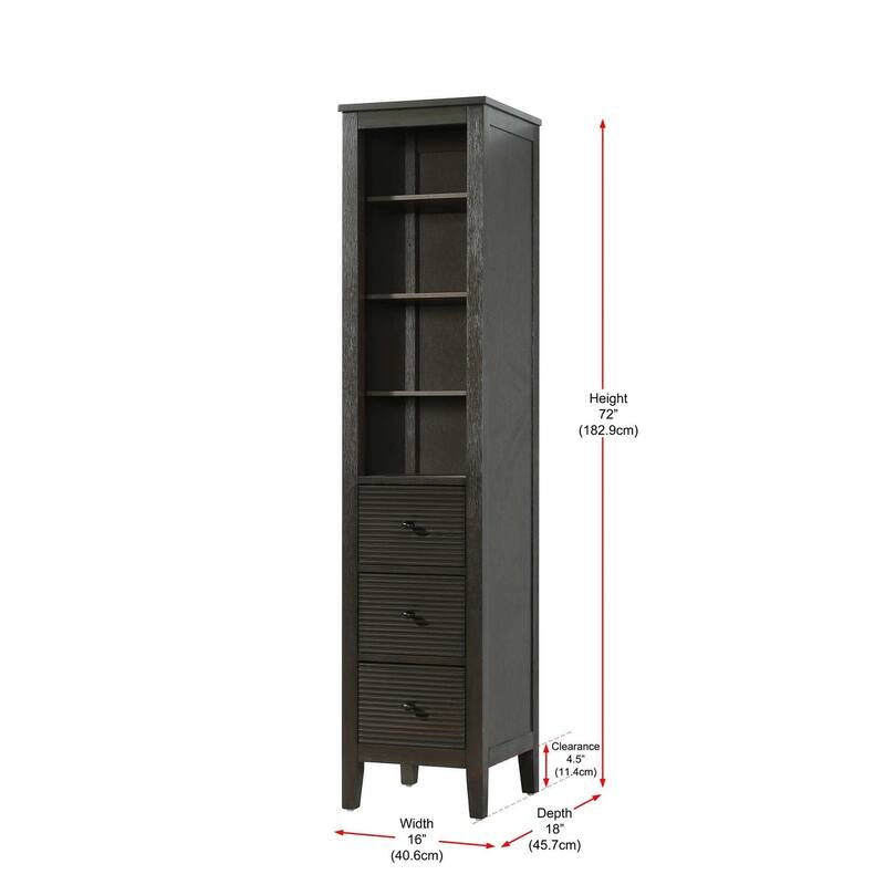 Kensington 16-28 Inch Open Shelving Bath Storage Cabinet