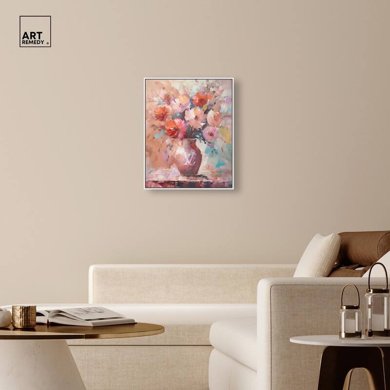 Un Jarron con flores glam Canvas by Art Remedy