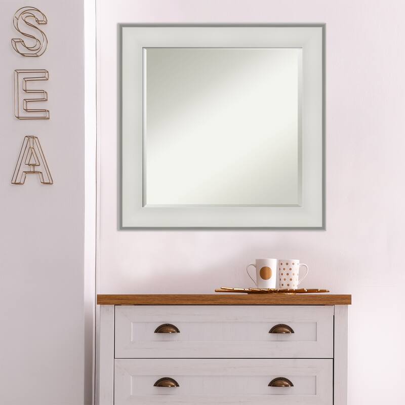 Beveled Wall Mirror - Imperial Pewter Black Frame