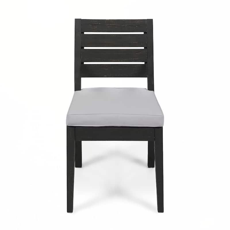 Outdoor Wooden Armless Dining Chair(Set of 2)