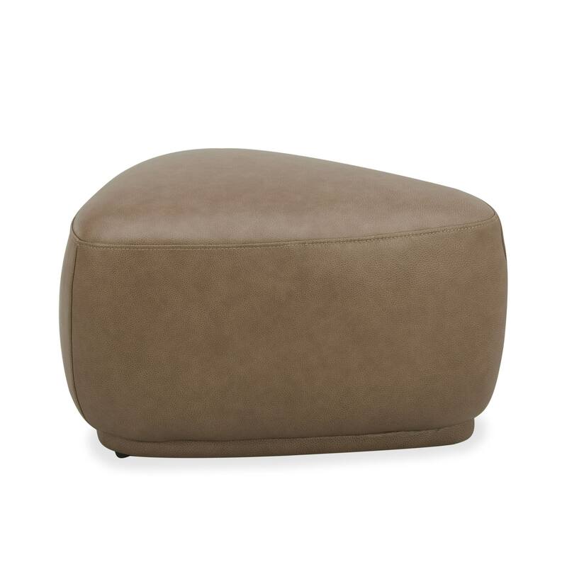 Divani Casa Kinsey Modern Tan Leather Small River Rock Ottoman